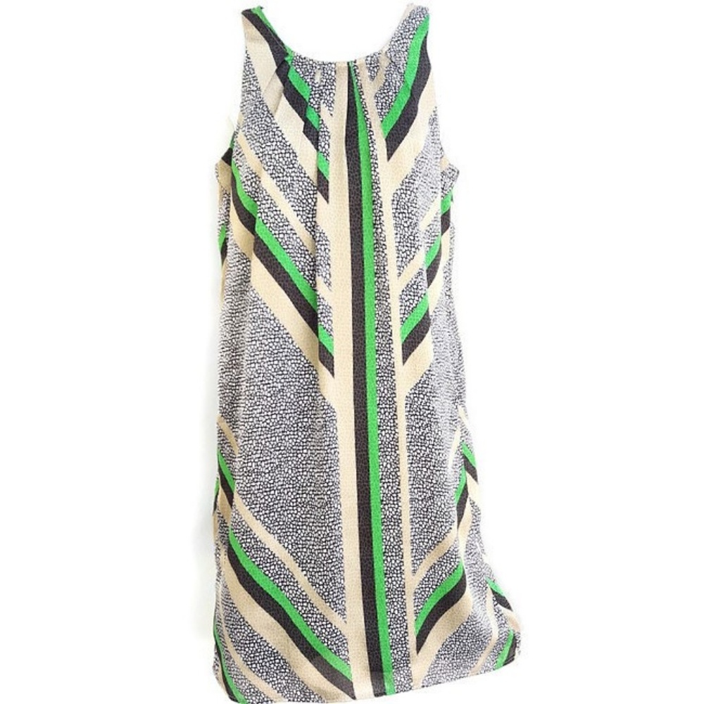 Dana Buchman Dress Mixed Lizard Snakeskin Embossed Silky Zip Back Fully Lined XS